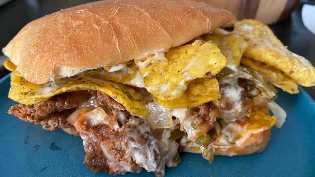 Friendly’s Doritos Cool Ranch ChoppedCheese Burger