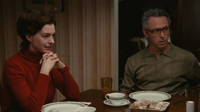 (from left) Anne Hathaway and Jeremy Strong in James Gray’s Armageddon Time.