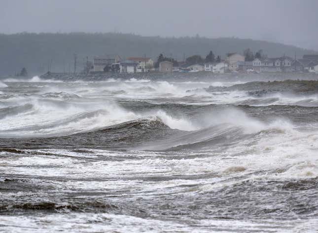 Waves off the coast of Eastern Passage, Nova Scotia, on Saturday, September 24. 