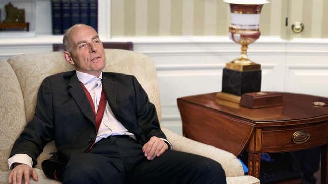 Image for article titled Exhausted John Kelly Parks President In Front Of Episode Of ‘Tucker Carlson’ To Get Quick Hour To Himself