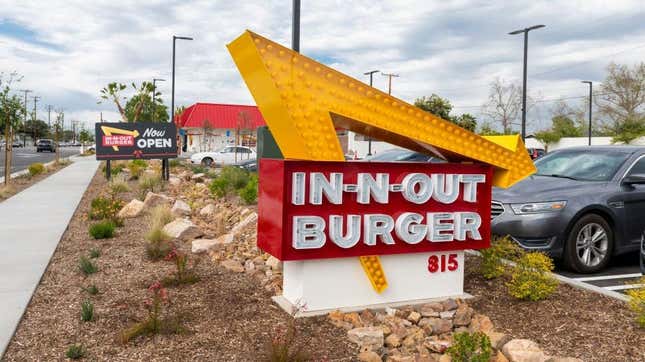 In-N-Out Burger fast food sign