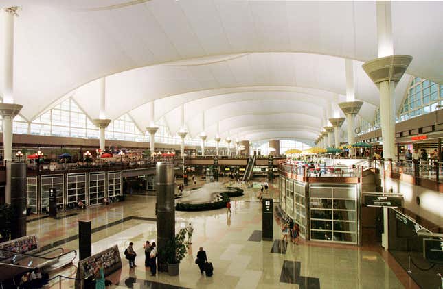 Denver International Airport’s main concourse in 2001.