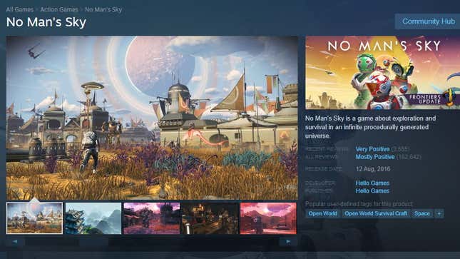 No Man's Sky's store page finally goes green