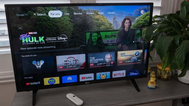 A photo of a TV with Google TV 