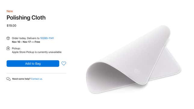 Image for article titled Apple Wants You to Pay How Much for a Polishing Cloth?!