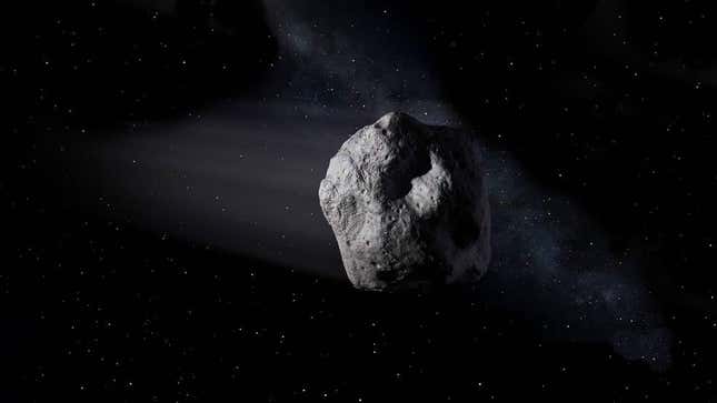An illustration of a near-Earth asteroid. 
