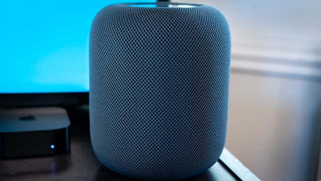 A photo of the black HomePod