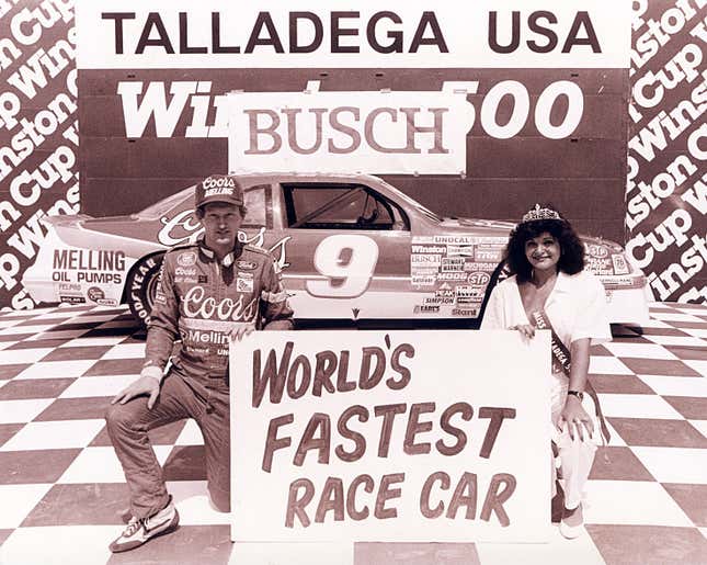 Bill Elliot after winning pole for the 1987 Winston 500.