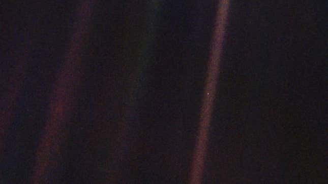 Earth's "Pale Blue Dot" as seen by Voyager.