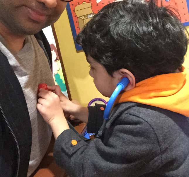 The author and his son, Fitz Raj Pant.