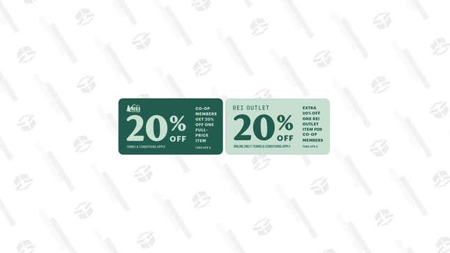 20% on One Full-Priced Item | REI | Use the promo code MEMPERKS2020 
Extra 20% on One REI Outlet Item | REI | Use the promo code MEMPERKS2020 