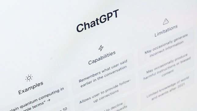 Image for article titled Would You Trust ChatGPT at Your Job?