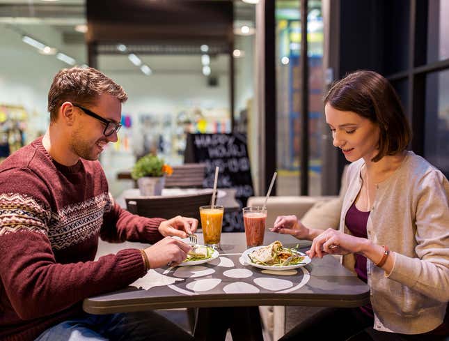 Image for article titled It Absolutely Impossible To Tell That Boring Couple On Date Falling Deeply In Love