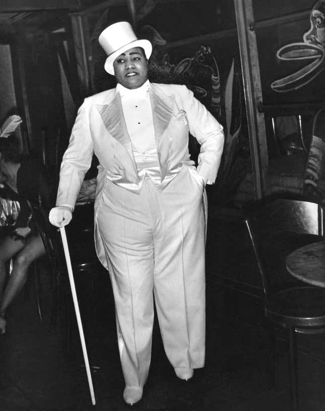 Gladys Bentley poses for a portrait backstage at the Ubangi Club in Harlem circa 1930 in New York City.