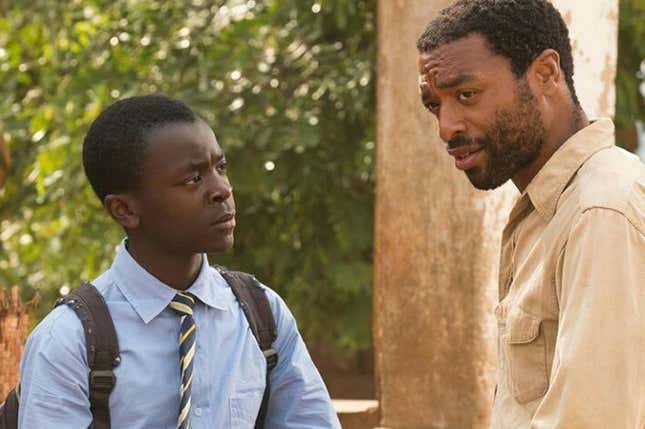Max Simba and Chiwetel Ejiofor in a scene from the movie