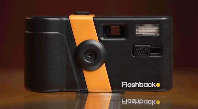The Flashback ONE35 non-disposable camera in black.