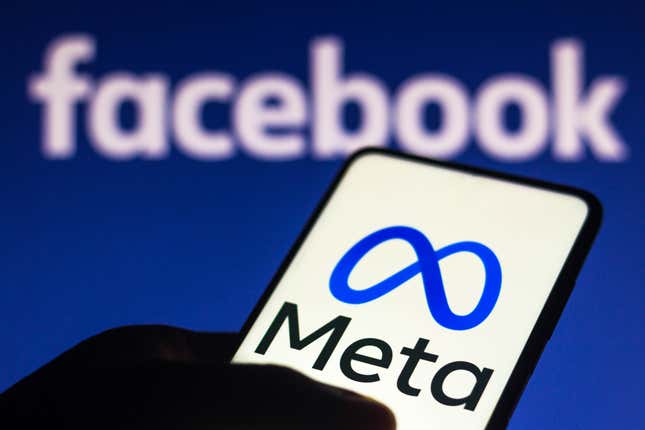 Stock image Facebook and Meta logos