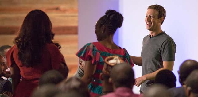 Mark Zuckerberg in Lagos, 2016.