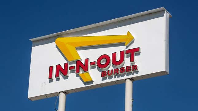 in n out burger sign