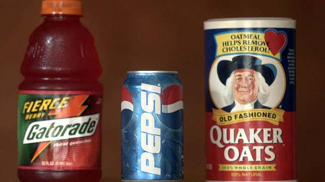 PepsiCo owns Gatorade and Quaker Oats, among many other products and brands