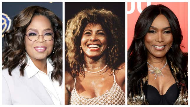Oprah Winfrey, left; Tina Turner, and Angela Bassett.