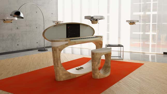 Imagen para el artículo titulado Este piano de Roland utiliza altavoces voladores con sonido envolvente