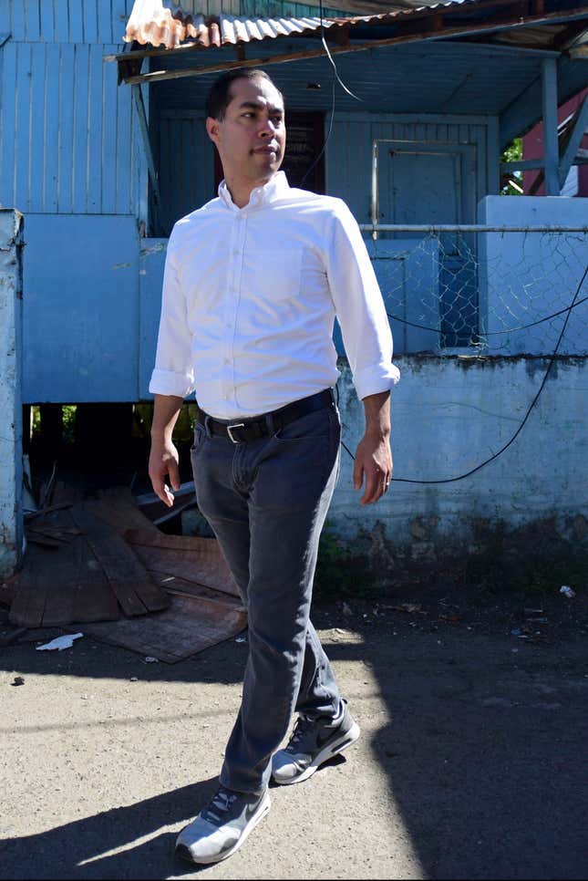 Julian Castro visits Playita, one of the poorest and most affected communities by Hurricane Maria in San Juan, Puerto Rico