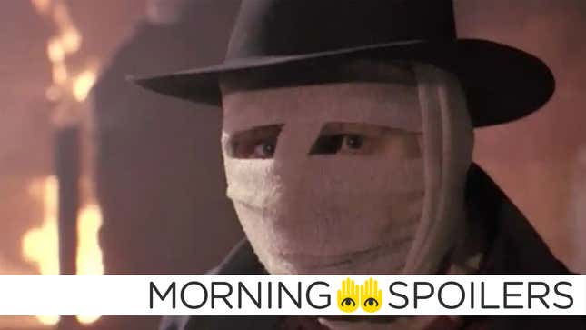 An image of Darkman, wearing a fedora over his heavily bandaged face.