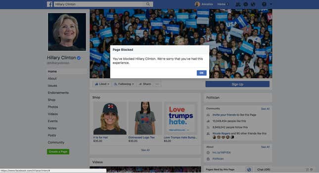 Image for article titled You can’t block Mark Zuckerberg or Priscilla Chan on Facebook