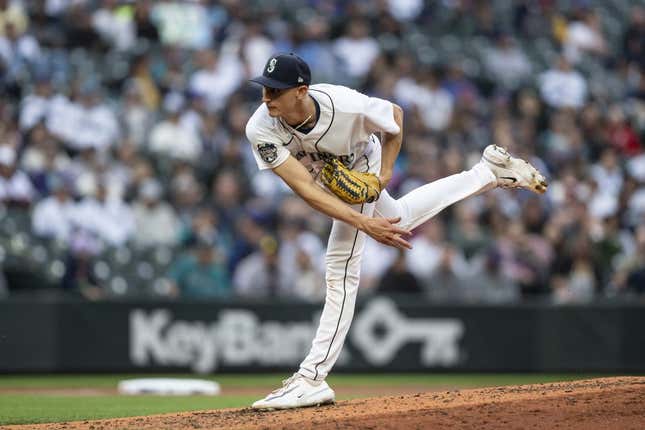 May 31, 2023; Seattle, Washington, USA; Seattle Mariners starter George Kirby (68) delivers a pitch during the fifth inning against the New York Yankees at T-Mobile Park.