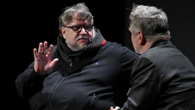 Guillermo del Toro chats with Alec Baldwin at the 2019 Tribeca Film Festival. 