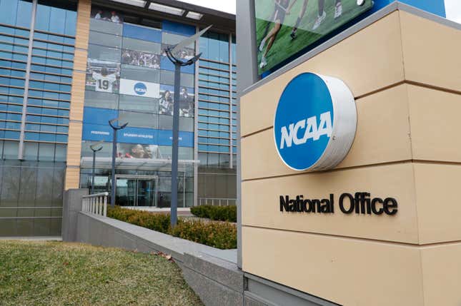 The NCAA headquarters in Indianapolis is shown in this March 12, 2020. A group that advocates for college athletes has filed a federal complaint that claims NCAA Division I schools are violating the civil rights of Black basketball players and major college football players by prohibiting compensation. The National College Players Association announced Tuesday, March 22, 2022 it had submitted a complaint to the Office for Civil Rights in the Education Department.