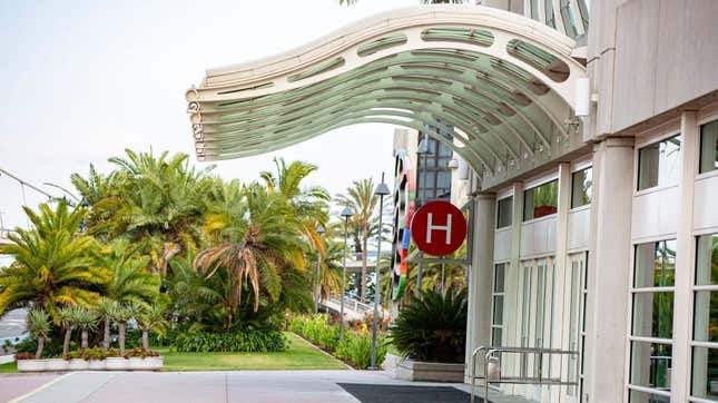 The San Diego Convention Center, home of San Diego Comic-Con, looks strangely empty for July in this 2020 image.