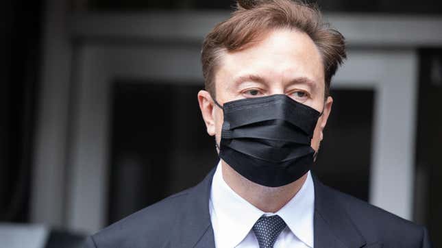 Elon Musk, chief executive officer of Tesla Inc., departs court in San Francisco, California, US, on Friday, Feb. 3, 2023. Investors suing Tesla and Elon Musk, its chief executive officer, argue that his August 2018 tweets about taking Tesla private with “funding secured” were “indisputably false” and cost them billions of dollars by spurring wild swings in Tesla’s stock price.

