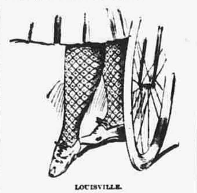 Drawing of lady's legs in bikewear