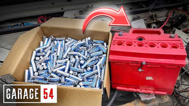 It Takes 308 AA Batteries to Start a Small Car Engine