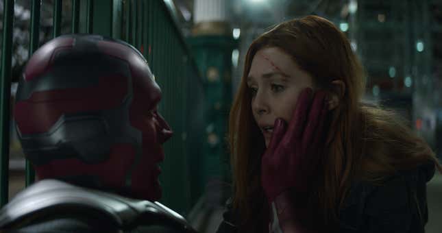 Image for article titled Wait, is Disney+ seriously calling its Scarlet Witch-Vision TV show WandaVision?