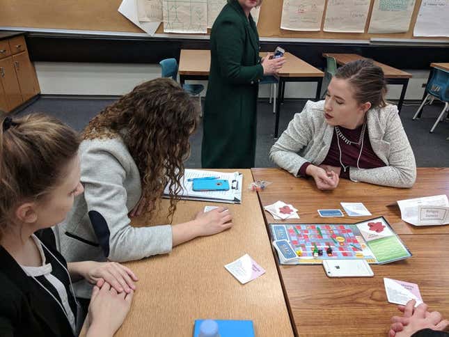 Students play Refugee Journeys