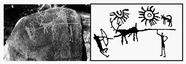 Photograph of stone carving from Burzahom.