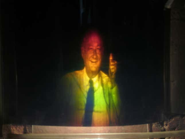 A holographic portrait of former New York City mayor Ed Koch. Courtesy Jason Arthur Sapan.