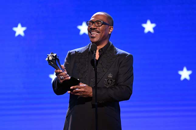 Eddie Murphy accepts the Lifetime Achievement Award onstage during the 25th Annual Critics’ Choice Awards at Barker Hangar on January 12, 2020 in Santa Monica, California. (Photo by Kevin Winter/Getty Images for Critics Choice Association)