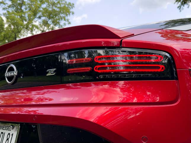 Taillight detail image of red 2023 Nissan Z
