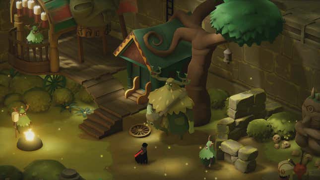 The crow talks to a forest spirit in Death's Door, one of the best 2021 games.