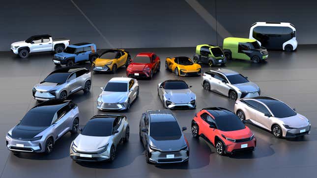Image for article titled The Toyota EV Reveal Has A Message For Subaru And Mazda, 'These Are Your Next Electric Cars. Pick One.'