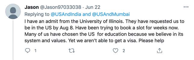 Image for article titled Tech issues are blocking the road to US student visas for Indian hopefuls