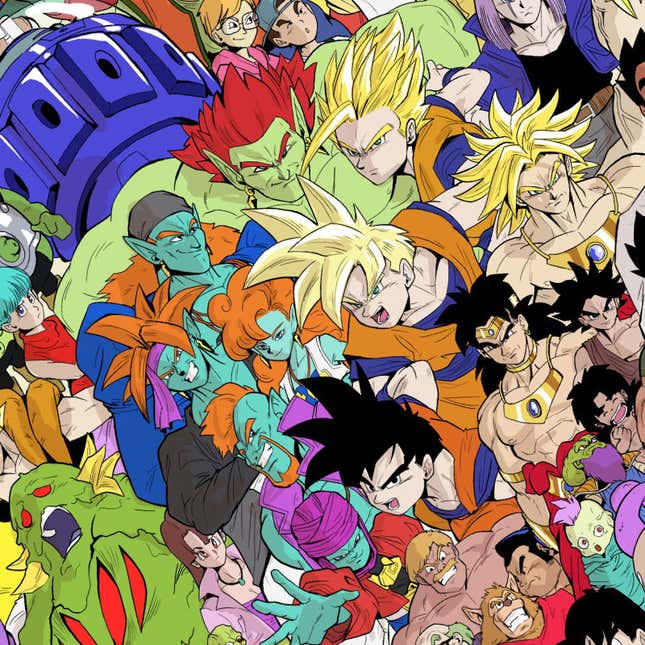 Imagen para el artículo titulado Todos (sí, todos) los personajes de Dragon Ball en una sola imagen