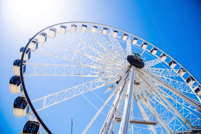 The famous Coachella Ferris wheel seen at the Coachella Music &amp; Arts Festival at the Empire Polo Club.