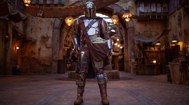 Image for article titled Make Way for the Baby as Grogu and Mando Take Over Disneyland&#39;s Star Wars: Galaxy&#39;s Edge