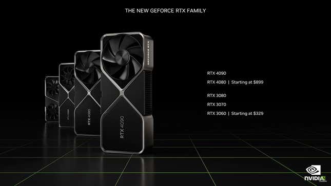 Imagen para el artículo titulado La nueva gráfica RTX 4090 de Nvidia promete ser de 2 a 4 veces más rápida que su predecesora