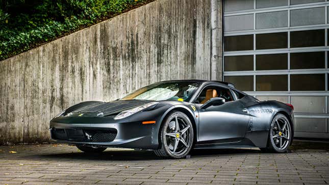 A photo of the Ferrari mule car without its covers.
